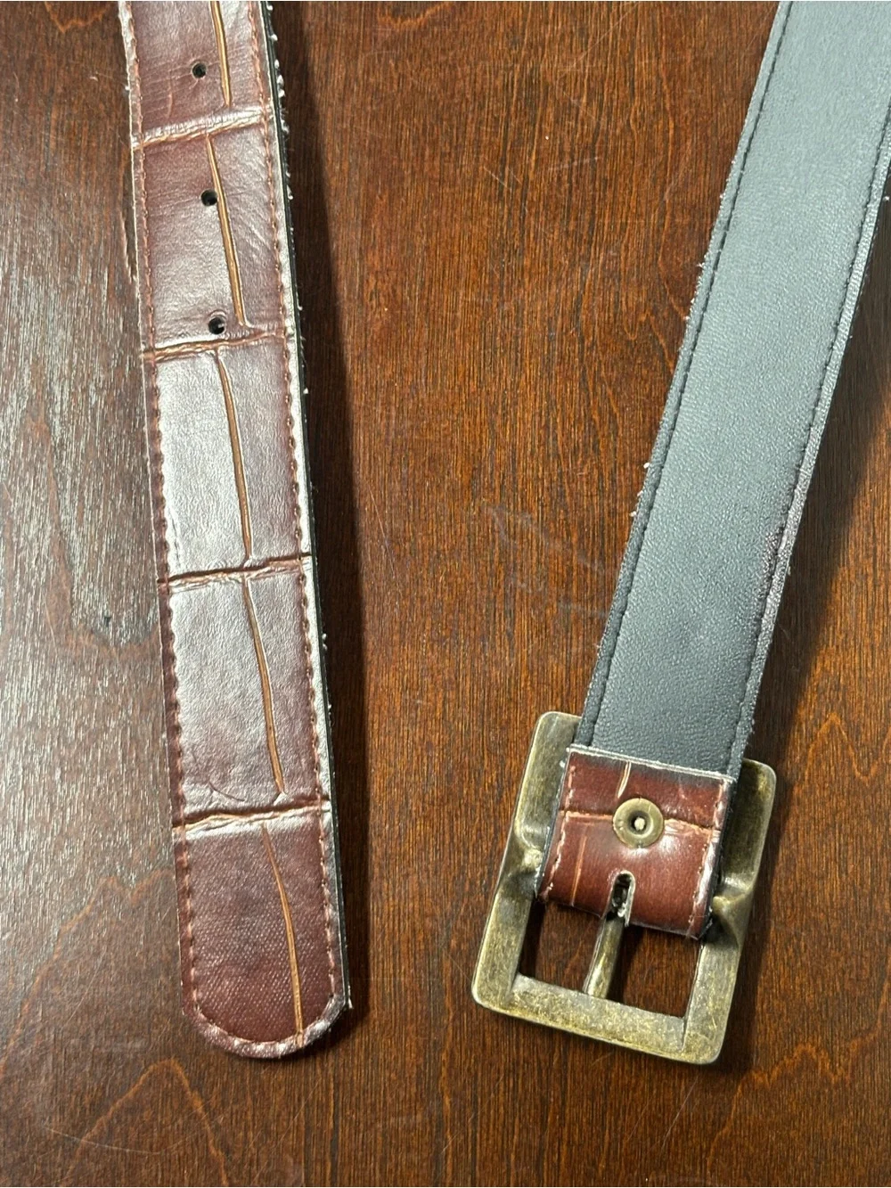 Croc Embossed Brown Men’s Belt